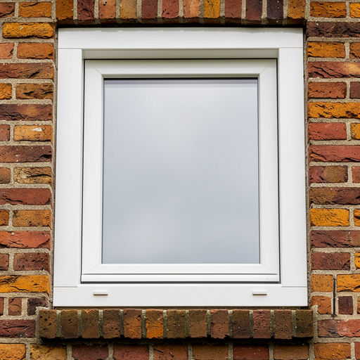 Close-up van een witte kunststof kozijnstijl gemonteerd op een Groninger bakstenen gevel in Hoogezand