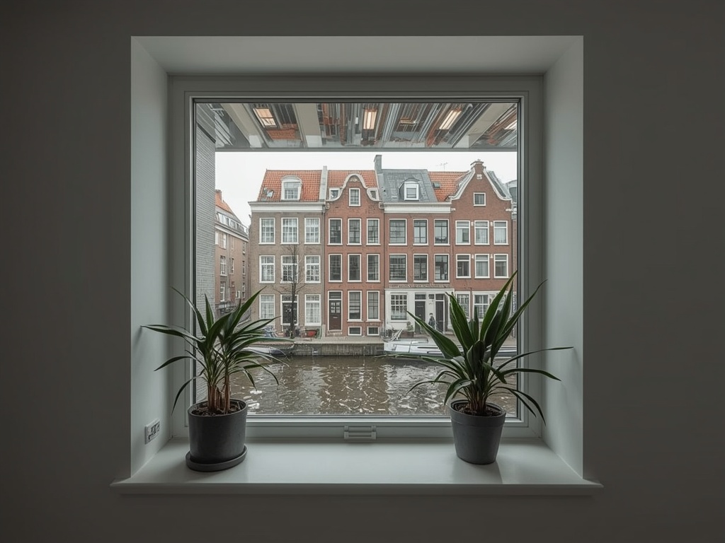 Interieur woning Leeuwarden met zicht op de Oldehove door nieuwe kunststof kozijnen