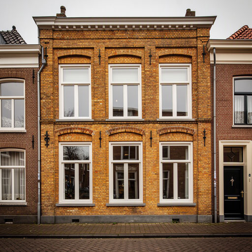 Rijtjeswoning in Leeuwarden met nieuwe antraciet kunststof kozijnen