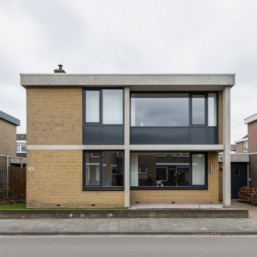 Naoorlogse woning in wijk Tuikwerd Delfzijl met antraciet grijze kunststof kozijnen