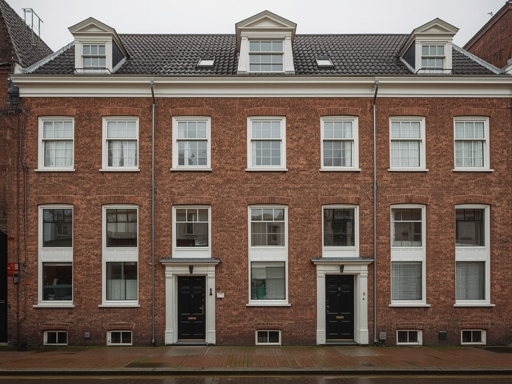Jaren dertig woningen in het centrum van Sappemeer voorzien van nieuwe witte kunststof kozijnen