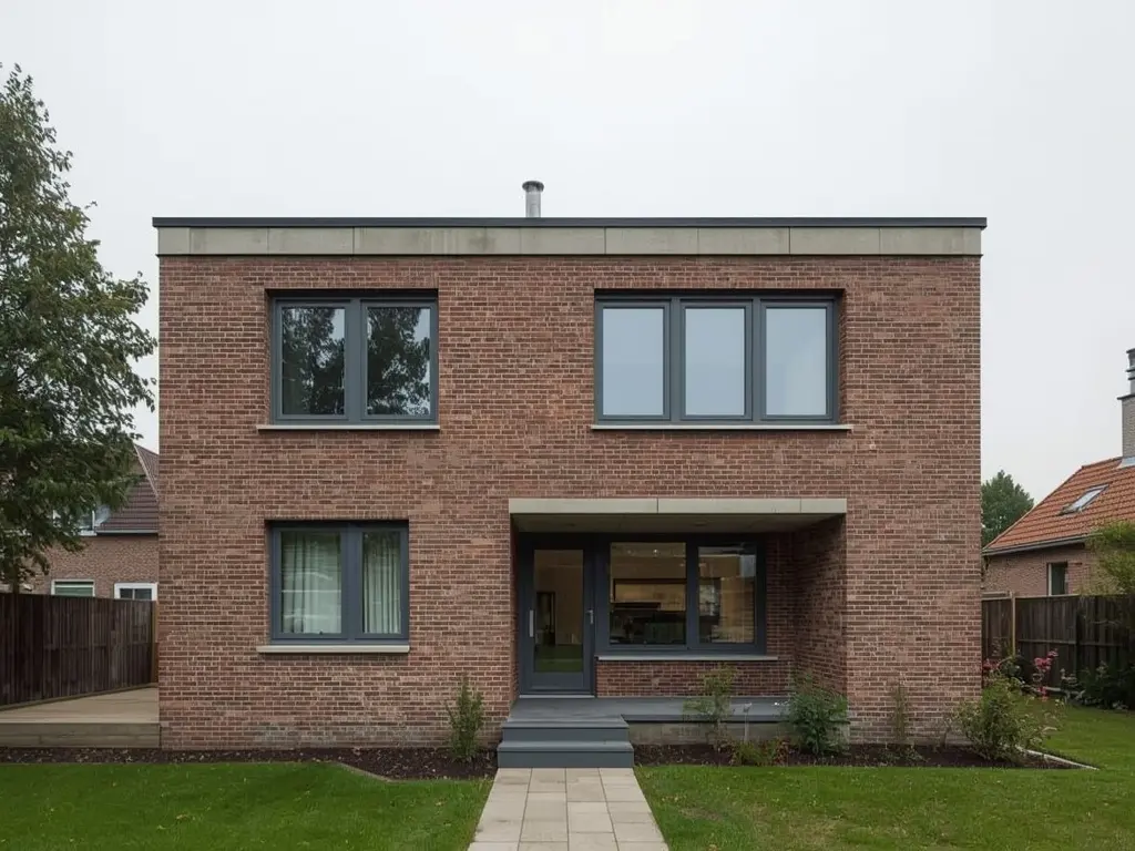 Woningbouw Groningen Paddepoel met antraciet grijze kunststof kozijnen