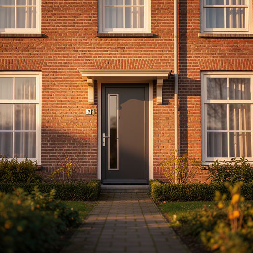Kunststof voordeur aan de voorgevel van een woning in Groningen