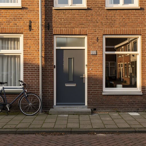Witte kunststof voordeur met paneelwerk en SKG-slot