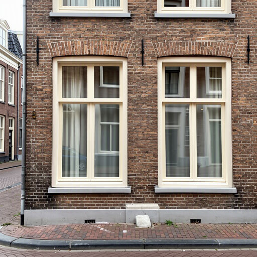Witte kunststof draaikiepramen met HR++ glas in een rijtjeshuis