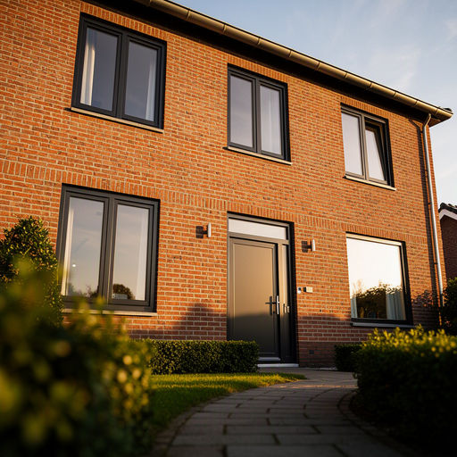 Kunststof kozijnen aan de voorgevel van een woning in Groningen